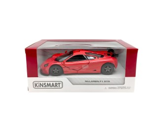 Macheta auto metalica 1995 McLaren F1 GTR Kinsmart KT5411W, scara 1:34, cu usi care se deschid, Rosu