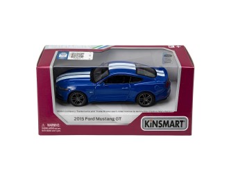 Macheta auto metalica Ford Mustang GT Kinsmart KT5386WF 1:38, cu usi care se deschid, Albastru