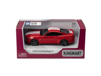 Macheta auto metalica Ford Mustang GT Kinsmart KT5386WF 1:38, cu usi care se deschid, Rosu