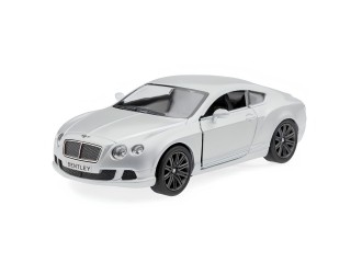 Macheta auto metalica Bentley Continental GT Speed Kinsmart KT5369W 1:38, cu usi care se deschid, Argintiu