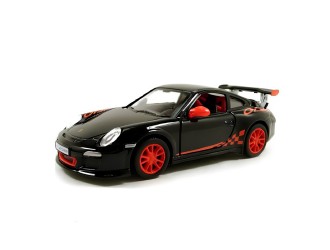 Macheta auto metalica 2010 Porsche 911 GT3 RS Kinsmart KT5352W 1:36, cu usi care se deschid, Negru