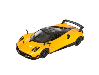 Macheta auto metalica Pagani Huayra BC 2016 Kinsmart KT5400W 1:38, cu usi care se deschid, Galben