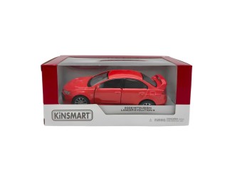 Macheta auto metalica 2008 Mitsubishi Lancer Evolution X Kinsmart KT5329W, scara 1:36, cu usi care se deschid, Rosu