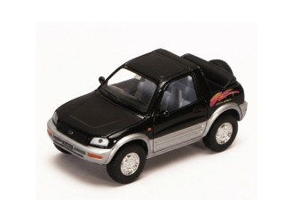 Macheta auto metalica Toyota RAV4 Cabrio Kinsmart KT5011W, scara 1:32, cu usi care se deschid, Negru