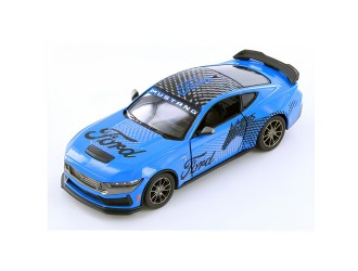 Macheta auto metalica Ford Mustang Dark Horse Kinsmart KT5455WF, scara 1:38, cu usi care se deschid, Albastru