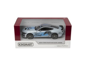 Macheta auto metalica Ford Mustang Dark Horse Kinsmart KT5455WF, scara 1:38, cu usi care se deschid, Gri