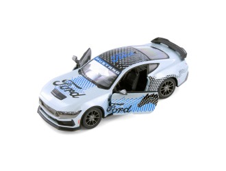 Macheta auto metalica Ford Mustang Dark Horse Kinsmart KT5455WF, scara 1:38, cu usi care se deschid, Gri