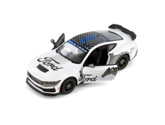 Macheta auto metalica Ford Mustang Dark Horse Kinsmart KT5455WF, scara 1:38, cu usi care se deschid, Alb
