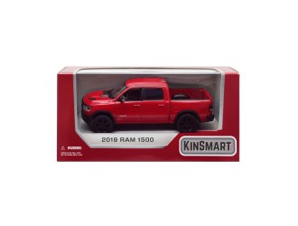 Macheta auto metalica 2019 RAM 1500 Kinsmart KT5413W, scara 1:46, cu usi care se deschid, Rosu