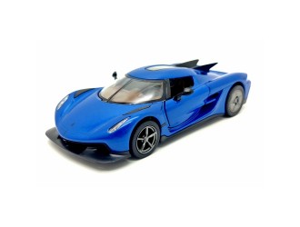 Macheta auto metalica Koenigsegg Jesko Absolut Kinsmart KT5473W, scara 1:36, cu usi care se deschid, Albastru