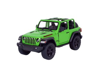 Macheta auto metalica 2018 Jeep Wrangler Hard Top Kinsmart KT5412WB, scara 1:34, cu usi care se deschid, Verde