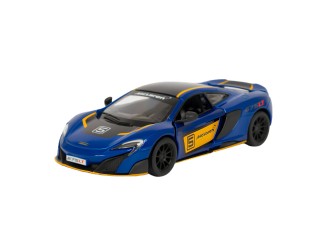 Macheta auto metalica McLaren 675LT (Livery Edition) Kinsmart KT5392WF, scara 1:36, cu usi care se deschid, Albastru