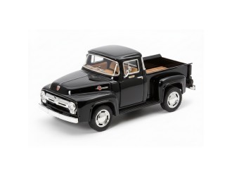 Macheta auto metalica 1956 Ford F-100 Pickup Kinsmart KT5385W, scara 1:38, cu usi care se deschid, Negru