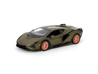 Macheta auto metalica Lamborghini Sian FKP 37 Kinsmart KT5431W, scara 1:32, cu usi care se deschid, Verde