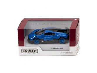 Macheta auto metalica Bugatti Divo Kinsmart KT5442W, scara 1:38, cu usi care se deschid, Albastru
