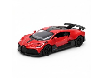 Macheta auto metalica Bugatti Divo Kinsmart KT5442W, scara 1:38, cu usi care se deschid, Rosu