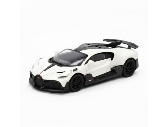 Macheta auto metalica Bugatti Divo Kinsmart KT5442W, scara 1:38, cu usi care se deschid, Alb