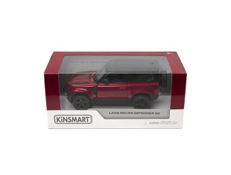 Macheta auto metalica Land Rover Defender 90 Kinsmart KT5428W, scara 1:36, cu usi care se deschid, Rosu