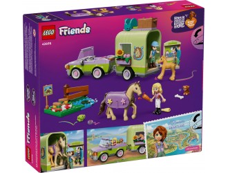 Set de constructie LEGO Friends 42695 Remorca pentru cal si manz, jucarie de construit