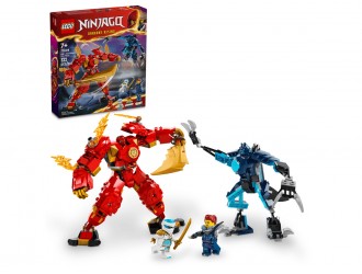 Set de constructie LEGO Ninjago 71808 Robotul elemental de foc al lui Kai, jucarie de construit