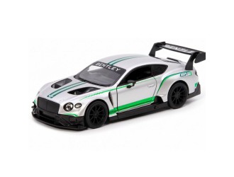 Macheta auto metalica Bentley Continental GT3 Kinsmart KT5417W, scara 1:38, cu usi care se deschid, Gri Deschis