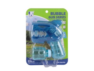 Pistol automat baloane de sapun, cu lumini, cu solutie inclusa, pentru copii, Albastru, ZJA361276