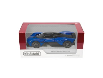 Macheta auto metalica Aston Martin Valkyrie Kinsmart KT5470W, scara 1:36, cu usi care se deschid, Albastru