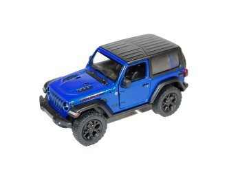 Macheta auto metalica 2018 Jeep Wrangler Hard Top Kinsmart KT5412WB, scara 1:34, cu usi care se deschid, Albastru