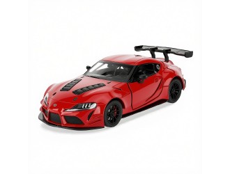 Macheta auto metalica Toyota GR Supra Racing Concept Kinsmart KT5421W, scara 1:36, cu usi care se deschid, Rosu