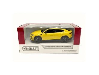 Macheta auto metalica Lamborghini Urus Performante Kinsmart KT5447W, scara 1:40, cu usi care se deschid, Galben