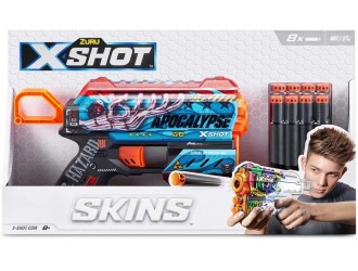 Blaster X-Shot Skins Flux Gun cu 8 cartuse, Apocalypse