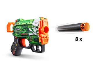 Blaster X-Shot Skins Menace Gun cu 8 cartuse, Camo