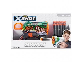 Blaster X-Shot Skins Menace Gun cu 8 cartuse, Beast Out