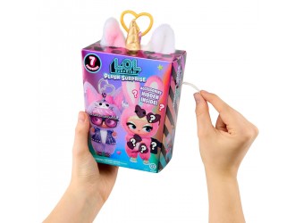 Jucarie-breloc de plus papusa L.O.L. Surprise! Seria Plush Surprise, Unicorn Cora, Blind Box